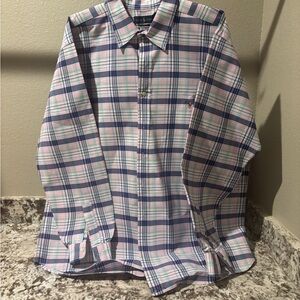 Polo Ralph Lauren Blue and Pink Plaid Shirt